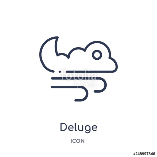 500x500 Deluge Icon From Weather Outline Collection Thin Line Deluge Icon