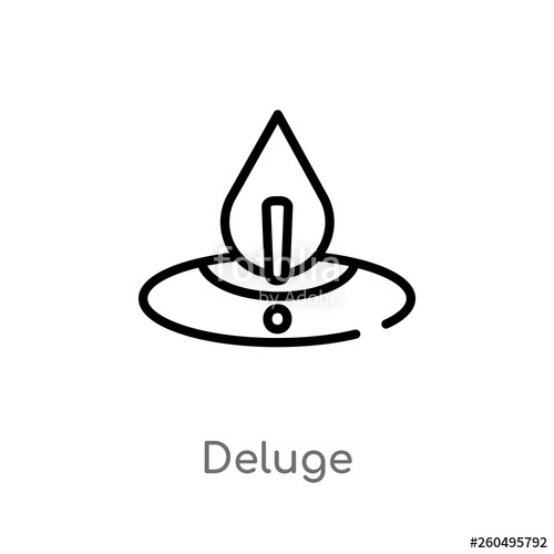 500x500 Outline Deluge Vector Icon Isolated Black Simple Line Element