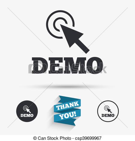 450x470 Demo With Cursor Sign Icon Demonstration Symbol Vector Clipart