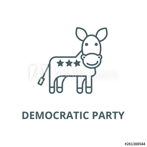 500x500 Donkey, Usa, Democratic Party Line Icon, Vector Donkey, Usa