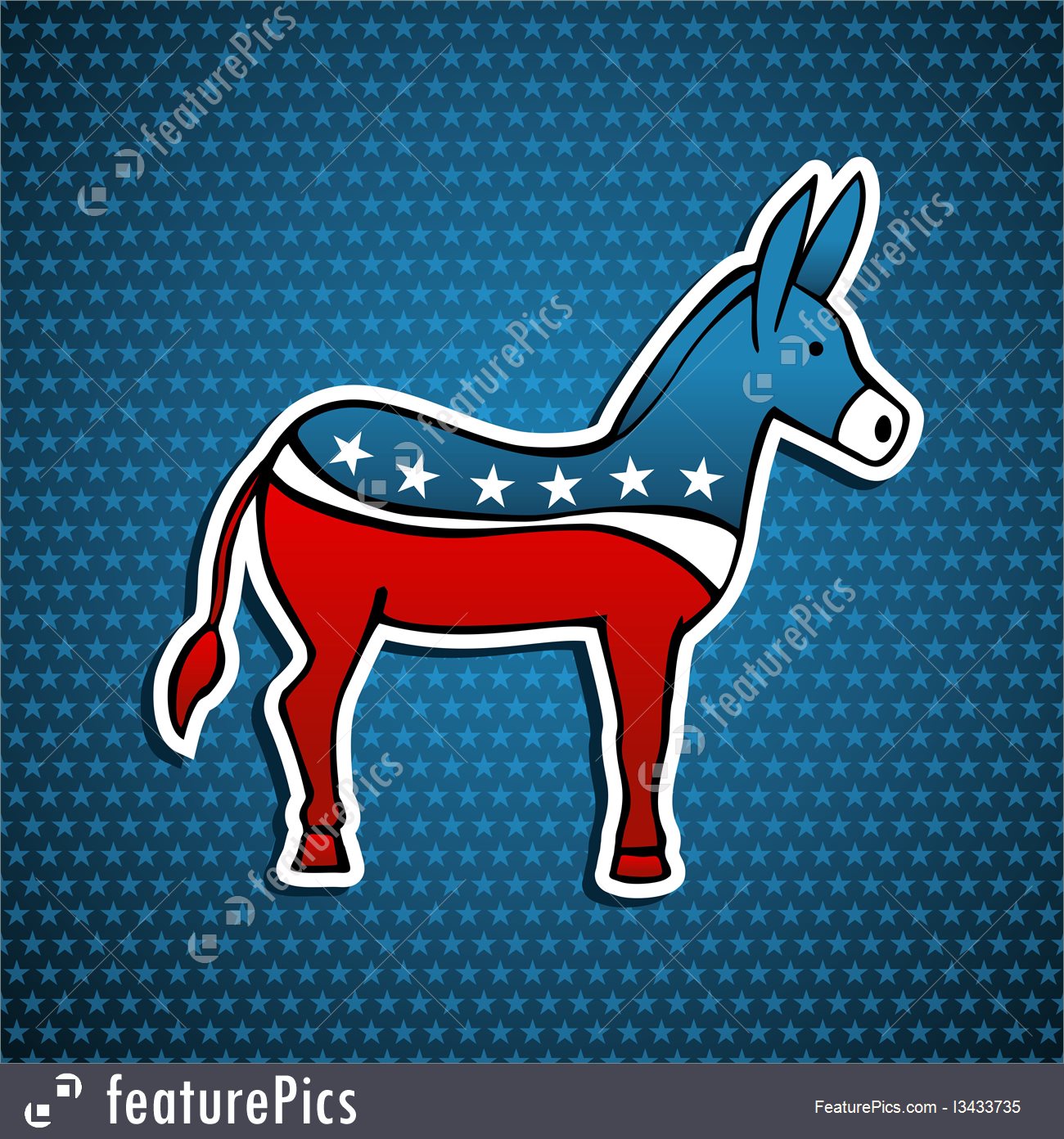 1300x1392 Illustration Of Usa Elections Democratic Party Donkey Emblem