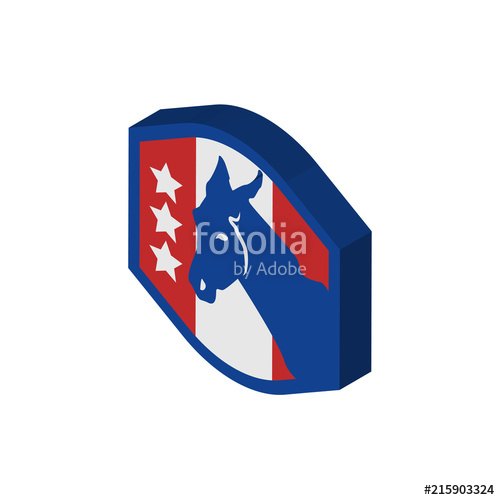 500x500 Democratic Party Isometric Right Top View Icon Stock Image