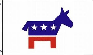 300x180 Democrat Party Flag Donkey Democratic Logo Icon Flag Polyester