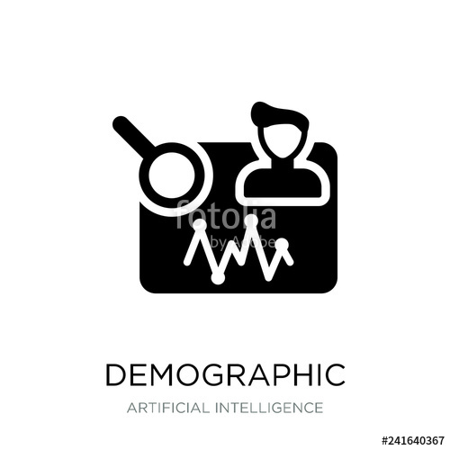 500x500 Demographic Icon Vector On White Background, Demographic Trendy