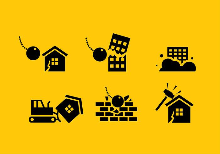 700x490 Buildings Demolition Icon Free Vector