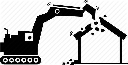 512x263 Construction, Destroy, Dismantle, Excavator, House, Machine