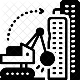 256x256 Demolition Icon Of Glyph Style