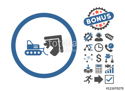 500x366 Demolition Icon With Bonus Symbols Vector Illustration Style Is
