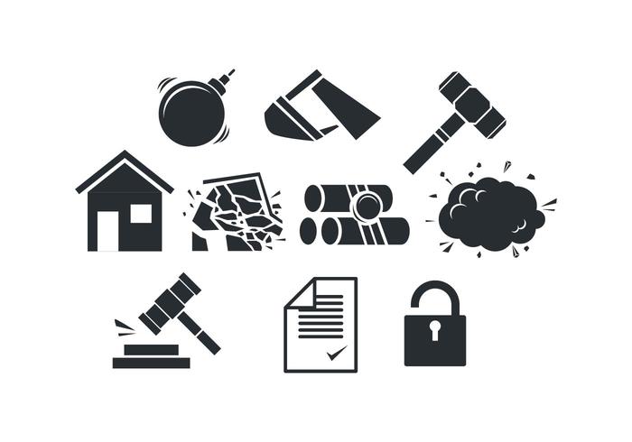 700x490 Free Demolition Sillouette Icon Vector