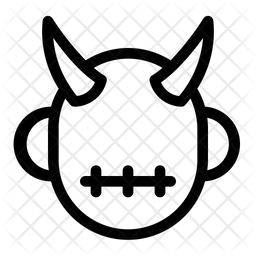 256x256 Demon Icon Of Line Style