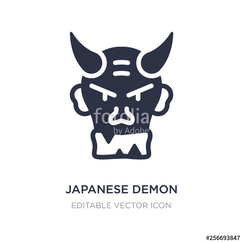 500x500 Japanese Demon Icon On White Background Simple Element