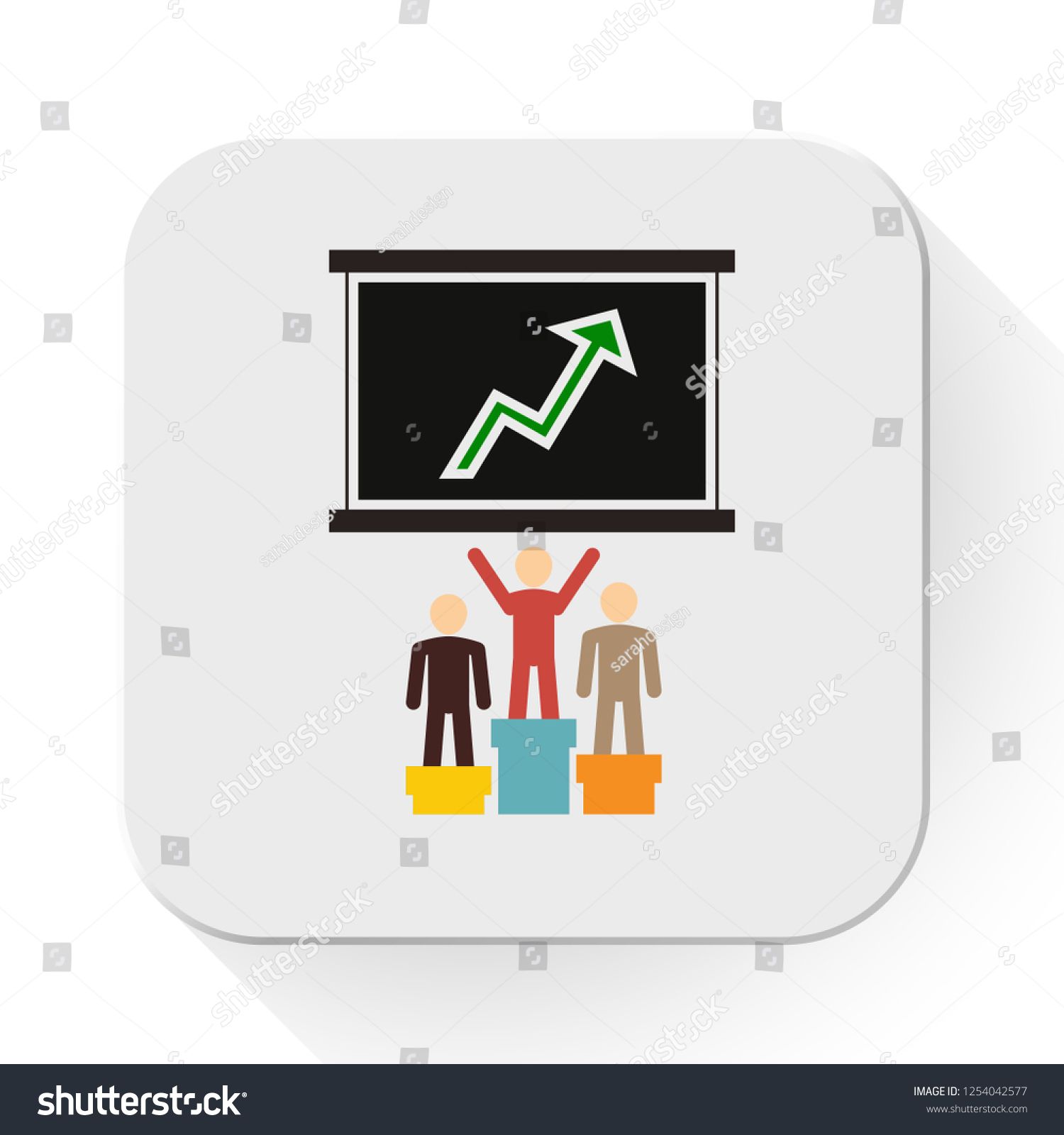 1500x1600 Vector Presentation Icon Flat Illustration Of Training Lecture