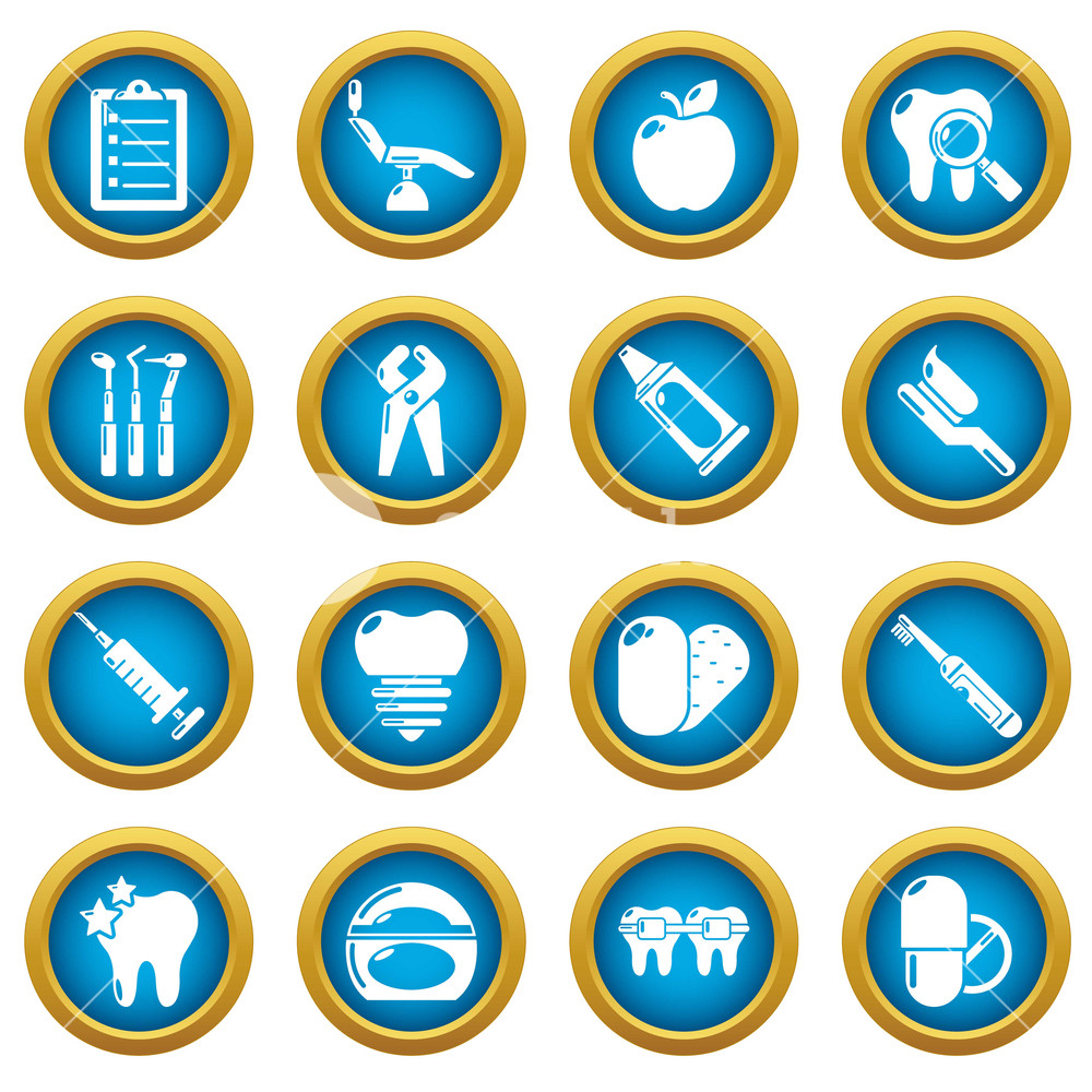 1000x1000 Stomatology Dental Icons Set Simple Illustration