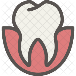 256x256 Dental Icon Of Colored Outline Style