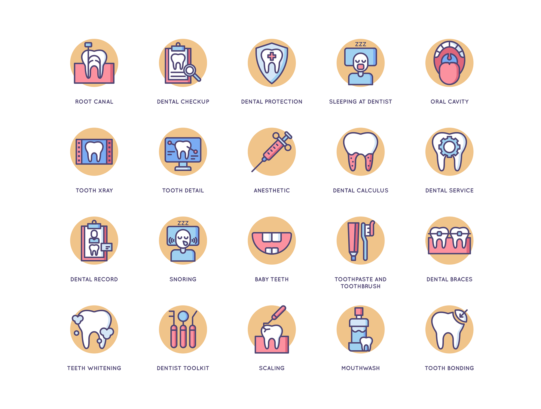 Dental Icons Butterscotch Series Icons 1800x1360 Dental Icons Butterscotch Series Icons