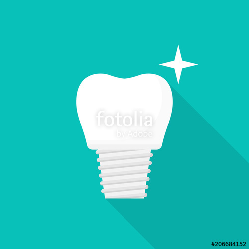 500x500 Dental Implant Icon Restoration Tooth Stomatology Illustration