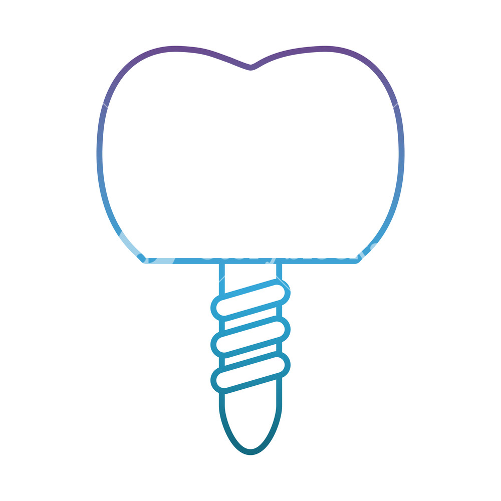 1000x1000 Dental Implant Icon Over White Background Vector Illustration