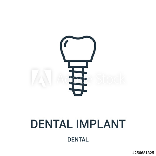 500x500 Dental Implant Icon Vector From Dental Collection Thin Line
