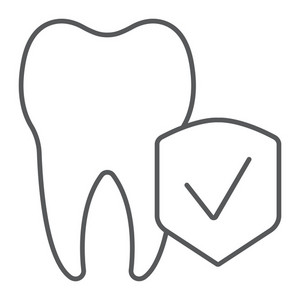 300x300 Dental Insurance Thin Line Icon, Medical And Health, Dental Care
