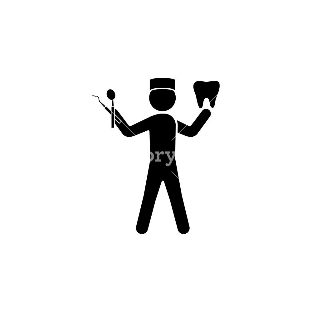 1000x1000 Dentist Icon Vector Illustration Royalty Free Stock Image