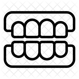 256x256 Denture Icon Of Line Style