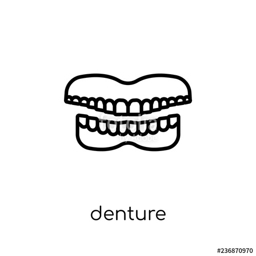 500x500 Denture Icon Trendy Modern Flat Linear Vector Denture Icon