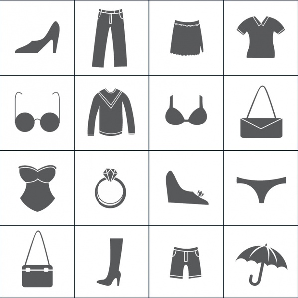 599x600 Black Department Store Clothing Icons Free Vector In Adobe