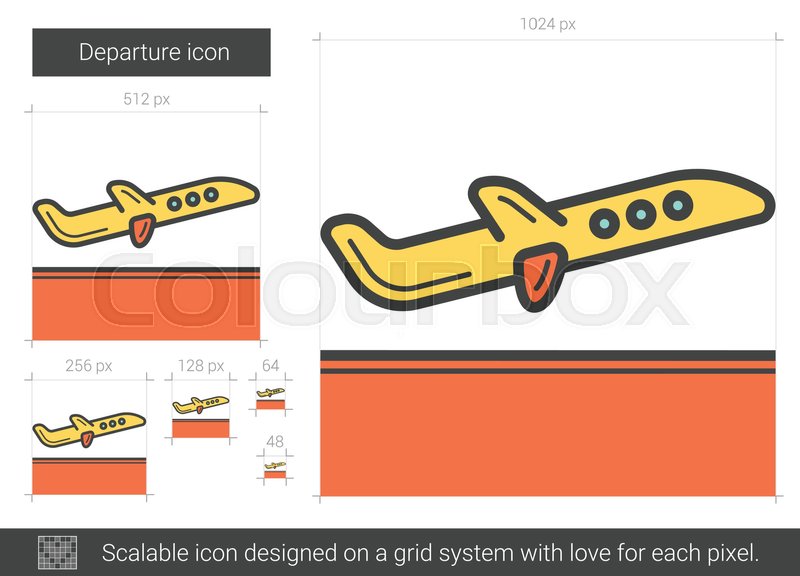 800x576 Departure Vector Line Icon Isolated On Stock Vector Colourbox