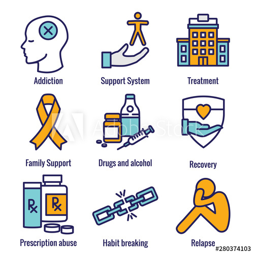 500x500 Drug Alcohol Dependency Icon Set
