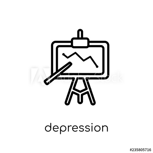 500x500 Depression Icon Trendy Modern Flat Linear Vector Depression Icon