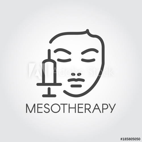 500x500 Face Mesotherapy Line Icon Medical Or Beauty Treatment For Skin