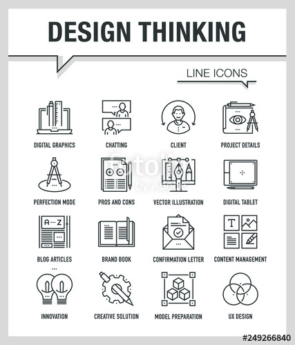 427x500 Design Thinking Line Icons Stock Image And Royalty Free Vector