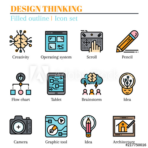 500x500 The Design Thinking Icon Set The Icon Are Filled Outline