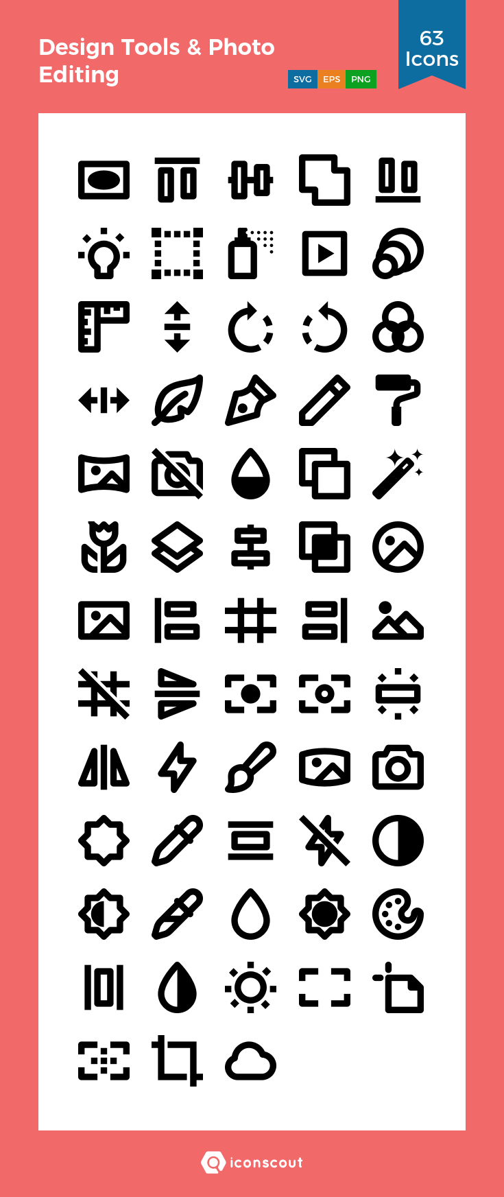 735x1745 Design Tools Photo Editing Icon Pack