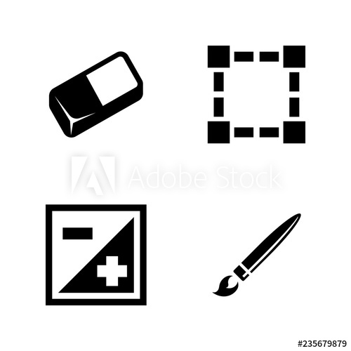 500x500 Digital Design Tools Simple Related Vector Icons Set For Video