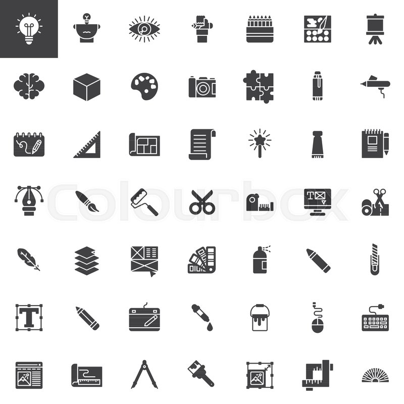 800x800 Graphic Design Tools Vector Icons Set, Stock Vector Colourbox