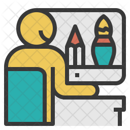 256x256 Web Designer Icon Of Colored Outline Style