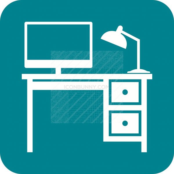 600x600 Office Desk Flat Round Corner Icon