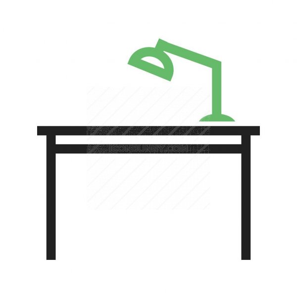 600x600 Working Desk Line Green Black Icon