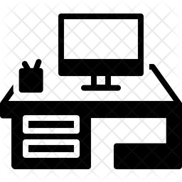 256x256 Computer Desk Icon Of Glyph Style