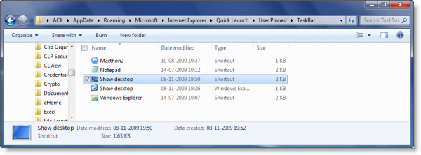 600x222 Get The Show Desktop Icon Back In Windows Taskbar Left Side