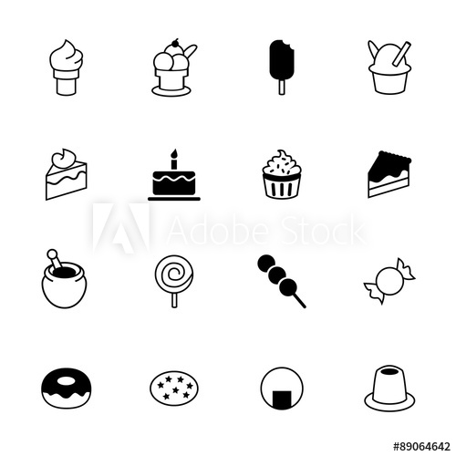 Set Of Black Dessert Icons Dessert Icon Vector 500x500 Set Of Black Dessert Icons Dessert Icon Vector