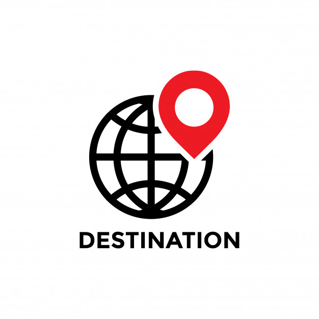 626x626 Destination Icon Design Template Vector Isolated Vector Premium