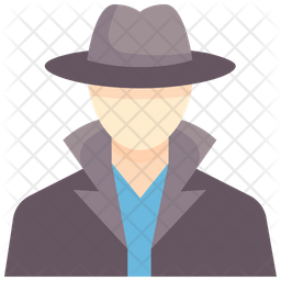 256x256 Detective Icon Of Flat Style
