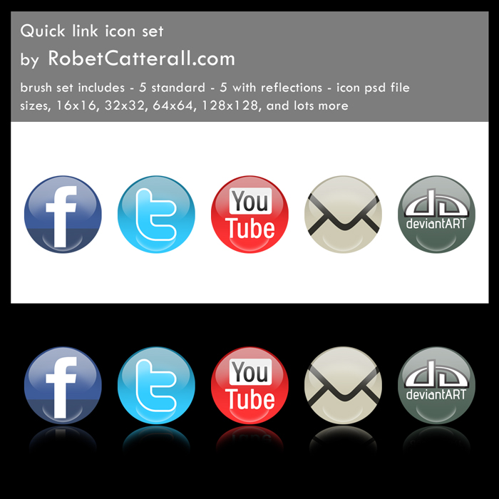 700x700 Quick Link And Social Icon Set