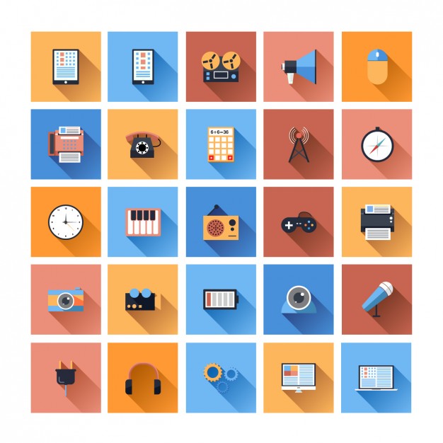 626x626 Flat Device Icon Collection Vector Free Download