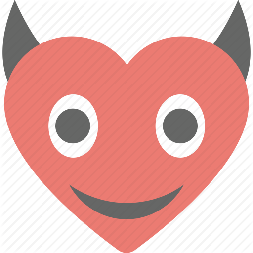512x512 Devil Heart, Devil Horns, Emoji, Emoticon, Evil Heart Icon