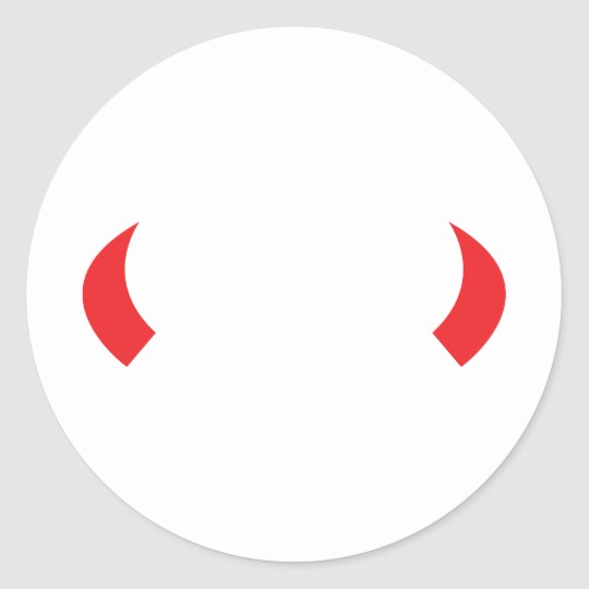 540x540 Red Devil Horns Icon Classic Round Sticker