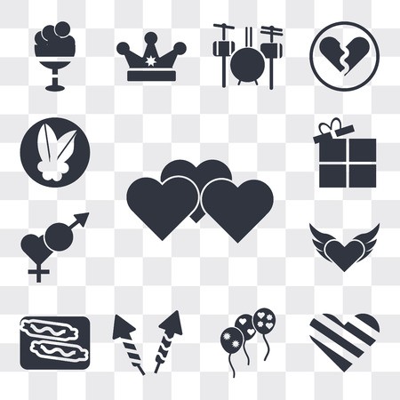 450x450 Set Of Simple Editable Icons Such As Heart, Giving Love, Stars
