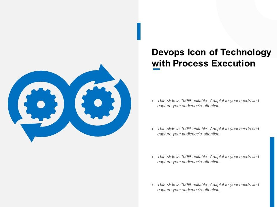 960x720 Devops Icon Of Technology With Process Execution Powerpoint